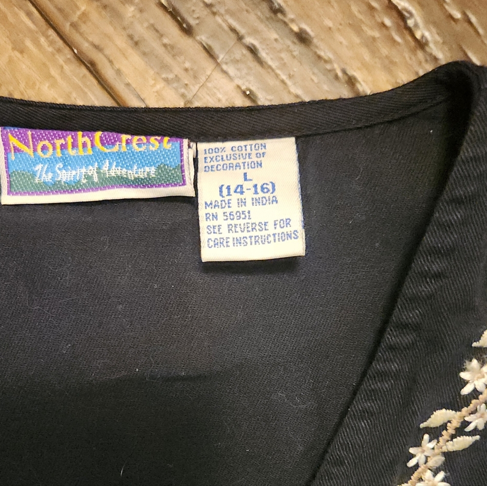 💐PRETTY Black 100% Cotton Vest Northcrest Spirit of Adventure - Picture 6 of 7